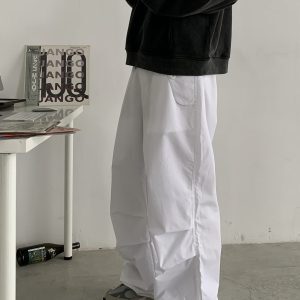 Unisex Vintage Japanese Straight Cargo Pants - Loose Fit American Work Pants for Street Dance - Trendy Casual Long Trousers