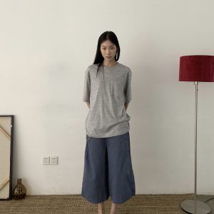 Unisex Vintage Loose Casual T-Shirt - Summer Minimalist 180G Short Sleeve Top, Versatile American Style Fashion