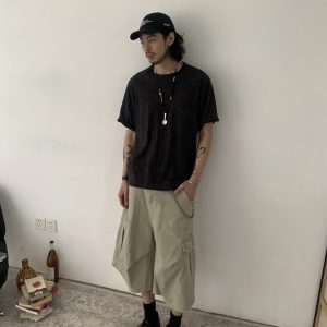 Unisex Vintage Loose Casual T-Shirt - Summer Minimalist 180G Short Sleeve Top, Versatile American Style Fashion