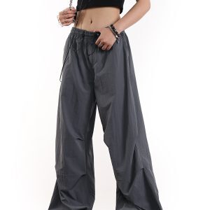 Unisex Vintage Paratrooper Cargo Pants, Loose American Style, Drapey Outdoor Tactical Pants for Men and Women