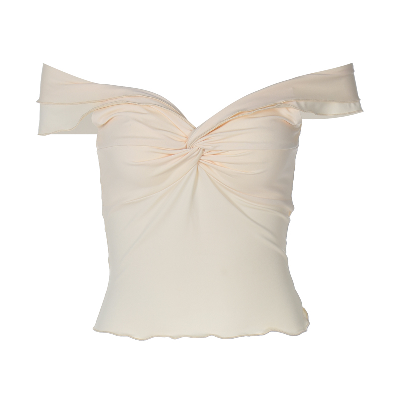 V-Neck Cropped Top with High-Waisted Slim-Fit Pleated Long Skirt Fashion Set for Women - Sexy European & American Style