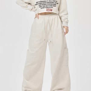 Versatile American Retro Fashion Slim-Fit Letter Print Short Hoodie and Pants Set for Women - Casual Sportswear Y2K Style