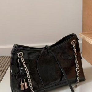 Versatile Bow Knot Lock Design Bucket Bag - Fashionable Commuter Shoulder Crossbody Tote for Women - 2025 Style