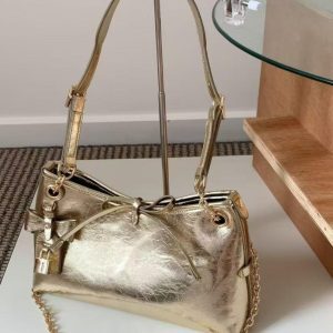 Versatile Bow Knot Lock Design Bucket Bag - Fashionable Commuter Shoulder Crossbody Tote for Women - 2025 Style