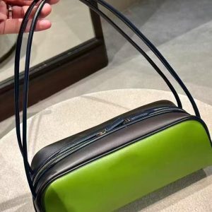 Versatile Color Block Splicing Handheld Shoulder Baguette Bag – Trendy 2025 Internet Celebrity Fashion for Stylish Girls