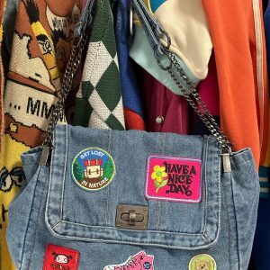 Versatile Denim Bag for Trendy Girls - Large Capacity Shoulder Crossbody Tote Bag for Millennial Style
