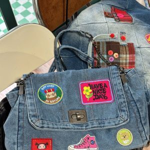 Versatile Denim Bag for Trendy Girls - Large Capacity Shoulder Crossbody Tote Bag for Millennial Style