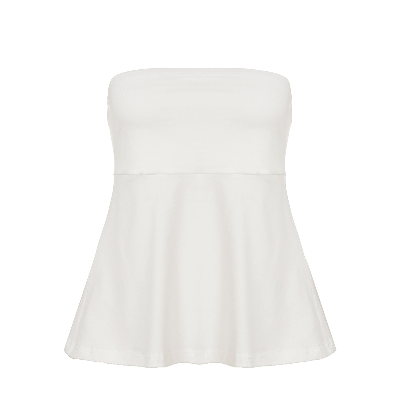 Versatile High-Waisted Strapless Tank Top for Women - Basic Solid Color Loose Slimming Fleece Base Layer - Y2K Style