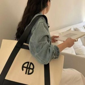 Versatile Large Capacity Canvas Tote Bag for Women - Fashionable Commuter Handheld & Shoulder Bag - 2025 Niche Design