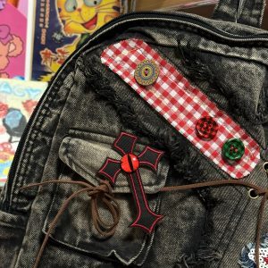 Versatile Large-Capacity Denim Backpack for Women - Handmade Wasteland Style School Bag for Spring and Summer