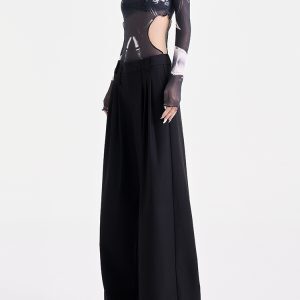 Versatile Loose Straight Black Suit Pants for Women - Early Autumn Casual Style, Chic and Comfortable Everyday Wear