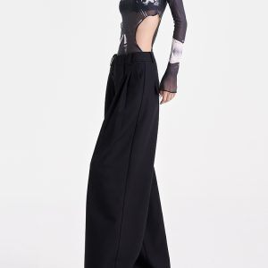 Versatile Loose Straight Black Suit Pants for Women - Early Autumn Casual Style, Chic and Comfortable Everyday Wear