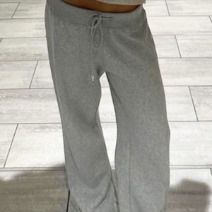 Versatile Loose Straight Gray Casual Pants for Women with Drawstring Waist - Perfect for Home, Sports, and Everyday Comfort