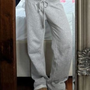 Versatile Loose Straight Gray Casual Pants for Women with Drawstring Waist - Perfect for Home, Sports, and Everyday Comfort