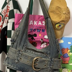 Versatile Retro Large-Capacity Denim Women's Shoulder Bag - Stylish Crossbody Commuter Tote for Students