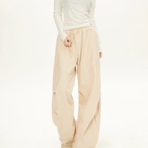 Vertical Striped Blue Casual Wide-Leg Pants for Women - Summer Loose Fit Sports Style, Trendy & Stylish Fashion