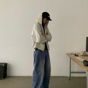Vintage American Retro Distressed Ink-Splash Cargo Pants for Men and Women - Straight Loose Fit, Y2K Style, Fashionable Workwear