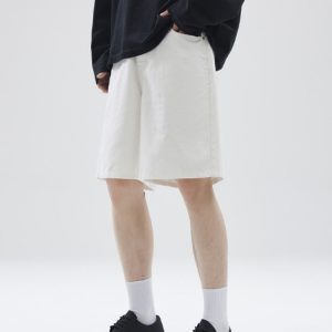 Vintage American Retro Summer Straight-Leg Five-Point Shorts for Men - Casual Versatile Niche Couples Style
