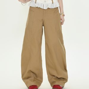 Vintage American-Style Lace Spliced Wide-Leg Jeans for Women - Summer High-Waisted Loose Straight Pants