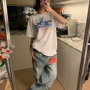 Vintage Animal Print Round Neck T-Shirt for Men and Women - Casual Loose Fit Short Sleeve Tee for Summer Fashion