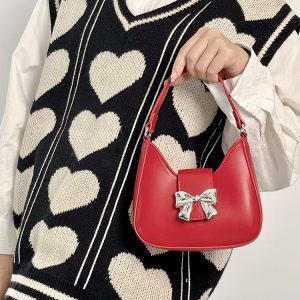 Vintage Bow Chain Crossbody Bag for Women - Exquisite Handheld Small Bag in Niche Design, Perfect for 2025 Trends