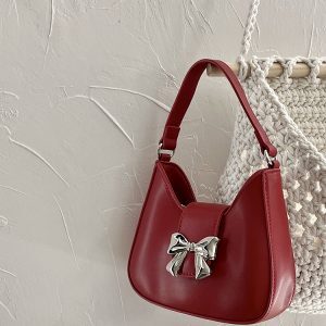 Vintage Bow Chain Crossbody Bag for Women - Exquisite Handheld Small Bag in Niche Design, Perfect for 2025 Trends