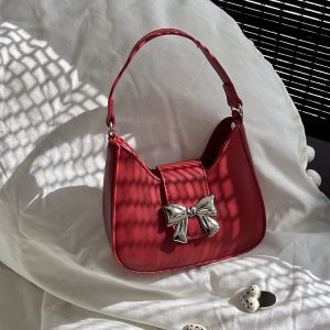 Vintage Bow Chain Crossbody Bag for Women - Exquisite Handheld Small Bag in Niche Design, Perfect for 2025 Trends