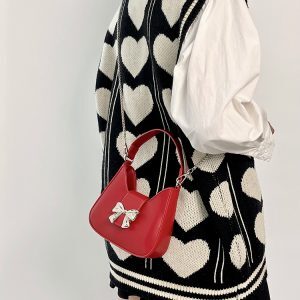 Vintage Bow Chain Crossbody Bag for Women - Exquisite Handheld Small Bag in Niche Design, Perfect for 2025 Trends