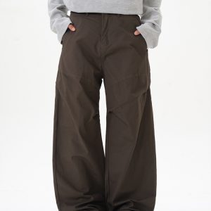 Vintage Cleanfit Cargo Pants with Pleats for Men and Women, Loose Casual Long Trousers, Y2K Style, 90s Inspired Fashion
