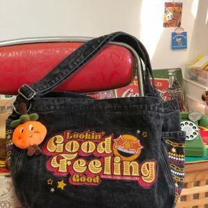 Vintage Denim Shoulder Crossbody Bag - Large Capacity Commuter Bag for Students, Versatile Spring and Summer Style