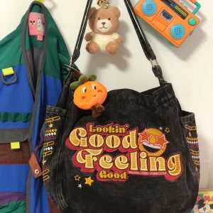 Vintage Denim Shoulder Crossbody Bag - Large Capacity Commuter Bag for Students, Versatile Spring and Summer Style