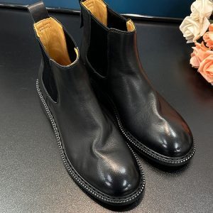 Vintage Distressed Brown Chelsea Boots - Genuine Leather Short Thick-Soled Martin Style for Autumn Winter Street Style