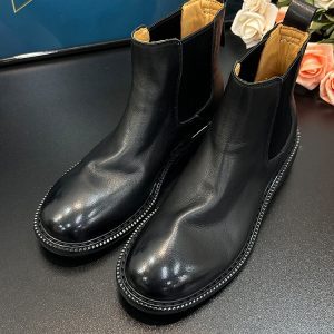 Vintage Distressed Brown Chelsea Boots - Genuine Leather Short Thick-Soled Martin Style for Autumn Winter Street Style