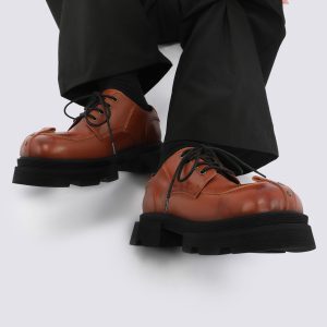 Vintage Distressed Genuine Leather Small Shoes for Women – Slimming Height-Increasing Thick-Soled Footwear for Spring/Summer 2025