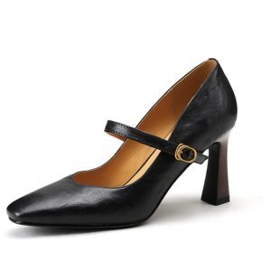 Vintage French High Heel Thin Strap Mary Jane Shoes - Elegant Flats for Spring 2024, Chic Retro Style