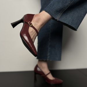 Vintage French High Heel Thin Strap Mary Jane Shoes - Elegant Flats for Spring 2024, Chic Retro Style