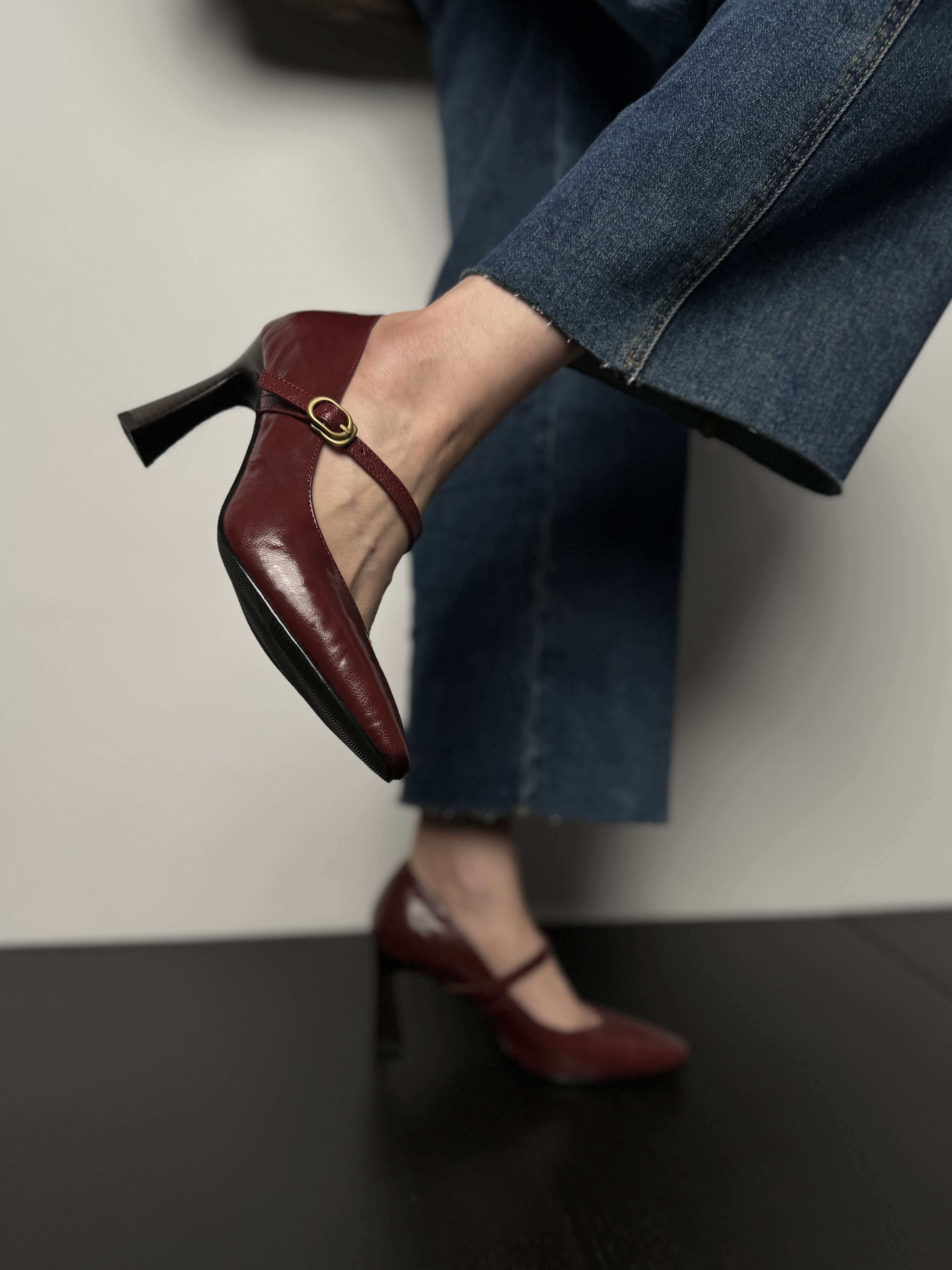 Vintage French High Heel Thin Strap Mary Jane Shoes - Elegant Flats for Spring 2024, Chic Retro Style