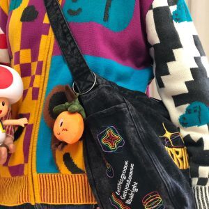 Vintage-Inspired Large Capacity Denim Women's Bag - Retro Commuter Style, Japanese Design, Trendy for Students and Daily Use