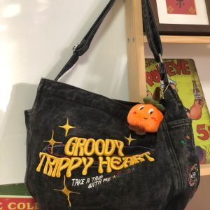 Vintage-Inspired Large Capacity Denim Women's Bag - Retro Commuter Style, Japanese Design, Trendy for Students and Daily Use