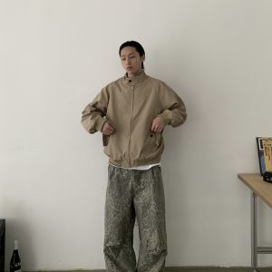 Vintage-Inspired Unisex Harrington Jacket - Windproof, Loose Fit, Cleanfit Coat for Classic American Style