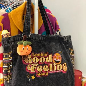 Vintage Korean-Style Denim Shoulder Bag - Retro Large Capacity Commuter Tote for Spring/Summer Students