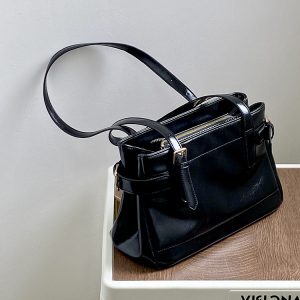 Vintage Korean Style Women's Tote Handbag - Large Capacity Commuter Shoulder Bag for Everyday Use