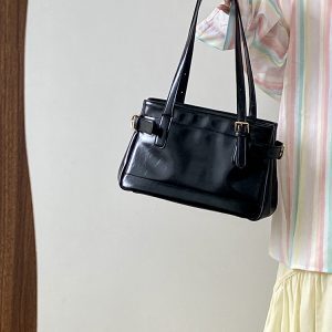 Vintage Korean Style Women's Tote Handbag - Large Capacity Commuter Shoulder Bag for Everyday Use