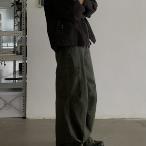 Vintage Loose Straight Work Pants for Men and Women - Retro Multi-Pocket Casual Trousers in Washed Look, Trendy 90s Style