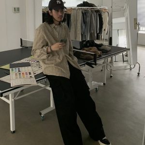 Vintage Loose Straight Work Pants for Men and Women - Retro Multi-Pocket Casual Trousers in Washed Look, Trendy 90s Style