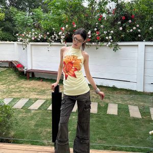 Vintage Multi-Pocket Heavyweight Distressed Flared Jeans - Retro 90s Style Flared Pants for a Trendy Look