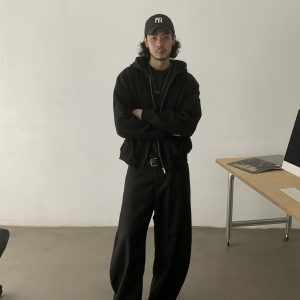 Vintage Oversized Zipper Fleece Hoodie Sweatshirt for Unisex Streetwear - American Style Cleanfit Jacket