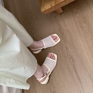 Vintage Roman Sandals for Women, One-Strap Square Toe, 2025 Summer Style, Perfect for Skirts, Chic and Elegant Footwear
