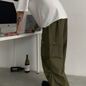 Vintage Straight Leg Cargo Pants for Men and Women - Unisex Loose Fit Trendy Outdoor Work Trousers