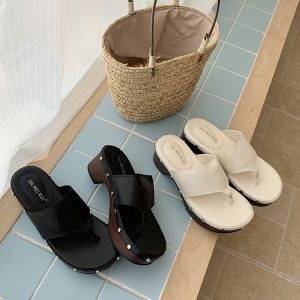 Vintage Thick-Soled Platform Flip-Flops - Summer 2025 Thong Sandals for Outdoor Wear & Skirts - Y2K Style